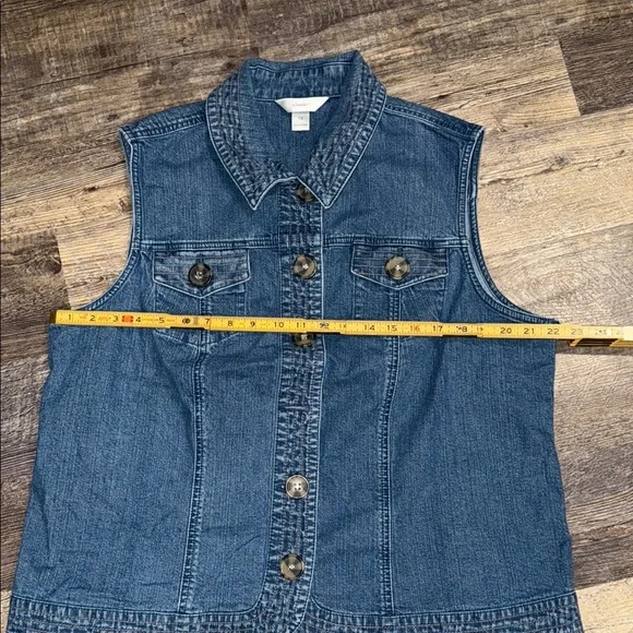 CJ Banks Blue Denim Vest - Picture 6 of 7